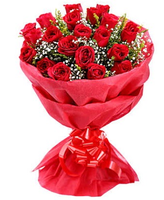 21 adet kırmızı gülden modern buket  Edirne çiçek siparişi vermek 