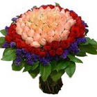 71 adet renkli gül buketi   Edirne uluslararası çiçek gönderme 