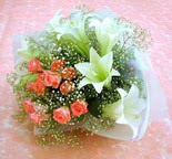  Edirne internetten çiçek siparişi  lilyum ve 7 adet gül buket