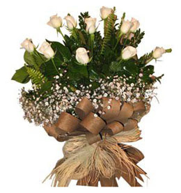  Edirne online çiçek gönderme sipariş  9 adet beyaz gül buketi