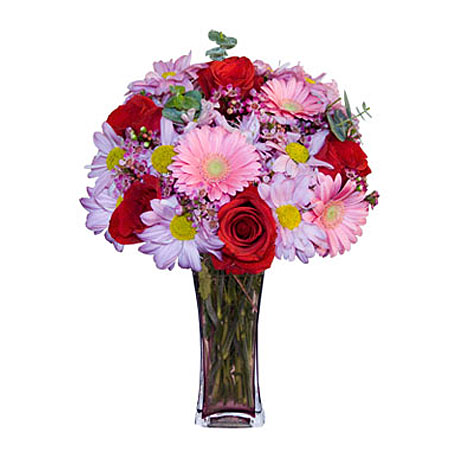 Görsel hediye karisik cam mevsim demeti  Edirne anneler günü çiçek yolla 