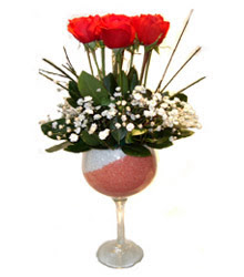  Edirne çiçek servisi , çiçekçi adresleri  cam kadeh içinde 7 adet kirmizi gül çiçek