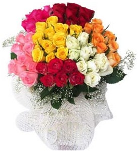  Edirne online çiçek gönderme sipariş  51 adet farklı renklerde gül buketi