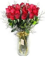 27 adet vazo içerisinde kırmızı gül  Edirne internetten çiçek satışı 