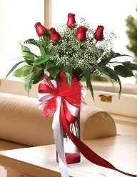Camda 5 kırmızı gül tanzimi  Edirne online çiçek gönderme sipariş 
