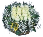  Edirne çiçek servisi , çiçekçi adresleri  Beyaz harika bir gül sepeti
