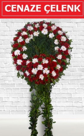 Kırmızı Beyaz Çelenk Cenaze çiçeği  Edirne internetten çiçek satışı 
