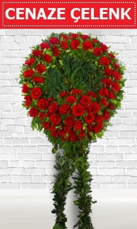Kırmızı Çelenk Cenaze çiçeği  Edirne internetten çiçek satışı 
